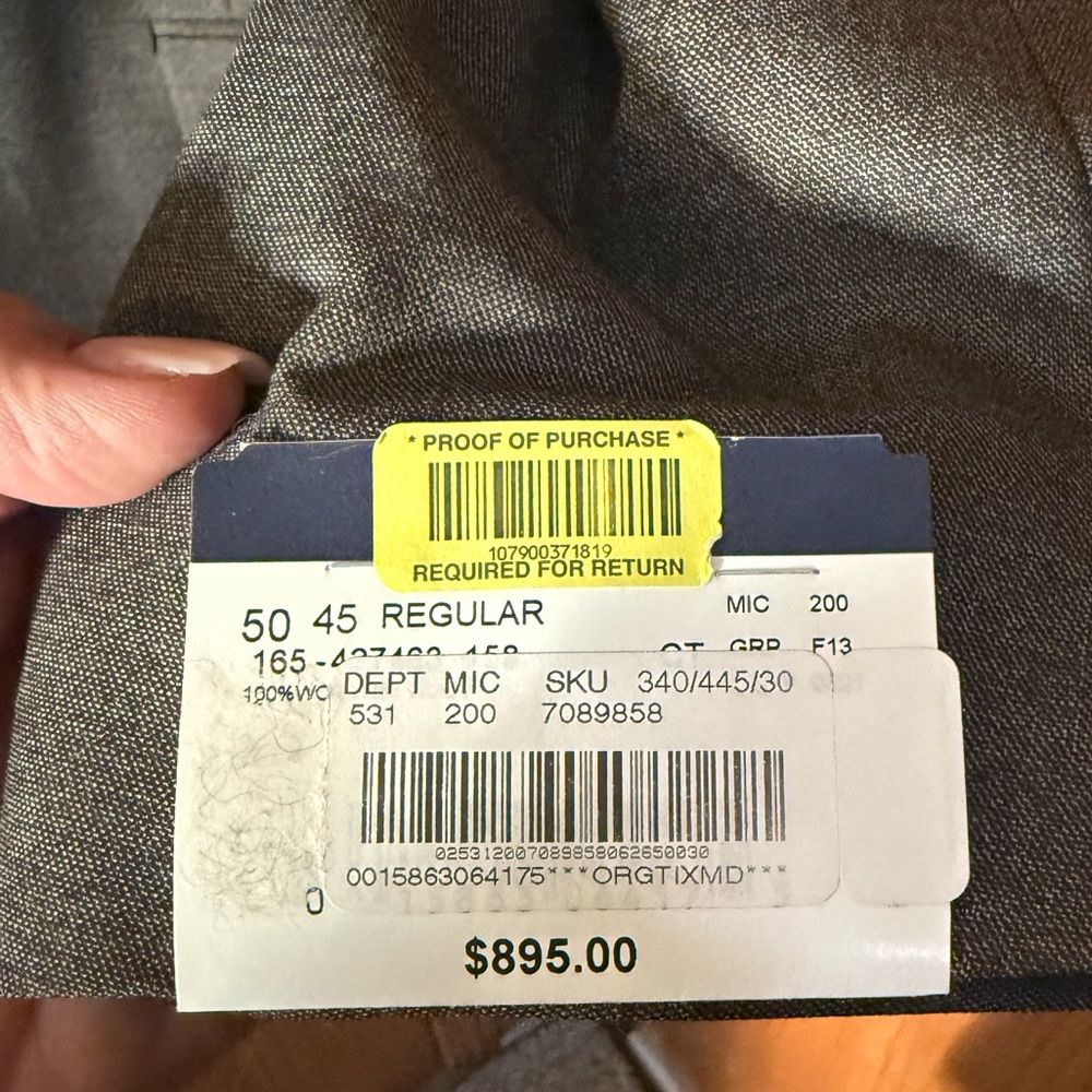 NWT Hart Schaffner Marx Chicago Classic Fit Flat Front Grey 2-Piece Suit - Picture 14 of 14